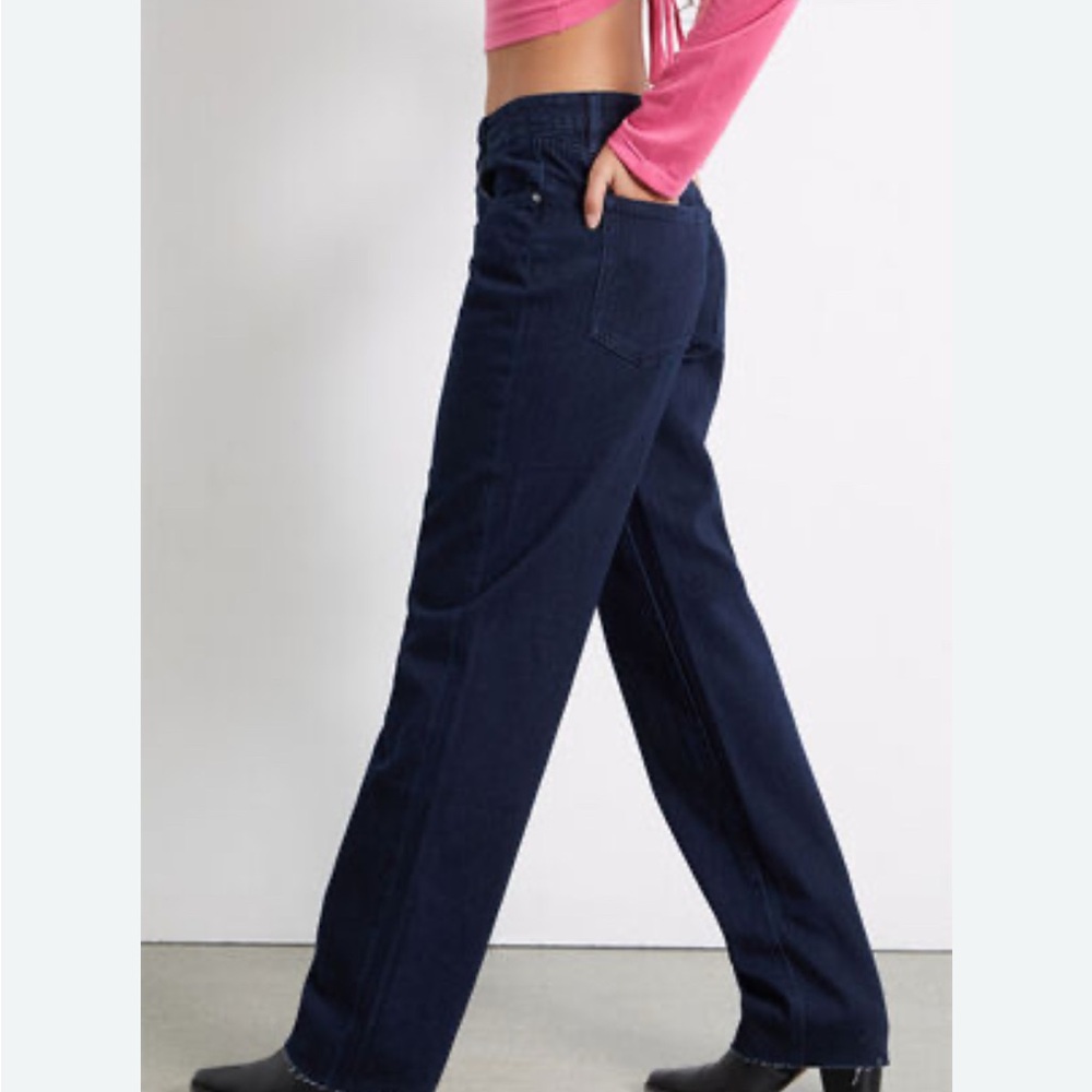 WeWoreWhat Dark Blue Wide Leg Jeans